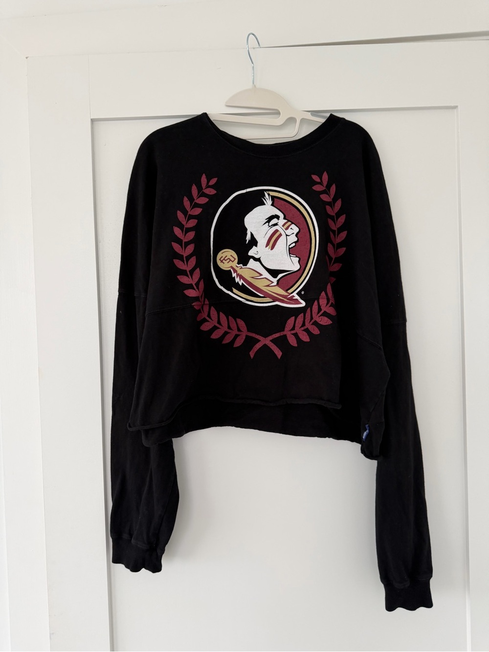 Black Florida State Seminoles Cropped Long Sleeve